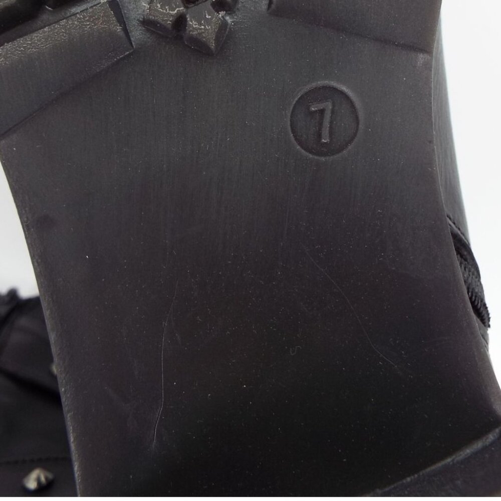 Coach and Four Vio Black Leather Studded Grunge Moto Boots Size 7M - Picture 9 of 12